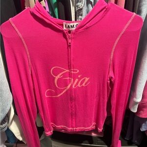 I.AM.GIA Hot Pink Zip Blare Hoodie